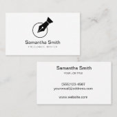 Carte De Visite Logo de stylo de l'agent notaire Écrivain de calli (Devant / Derrière)