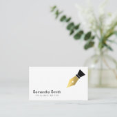 Carte De Visite Logo de stylo de l'agent notaire Écrivain de calli (Debout devant)