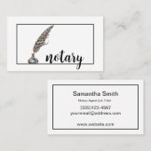 Carte De Visite Logo de stylo de l'agent notaire Écrivain de calli (Devant / Derrière)