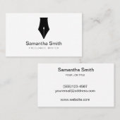 Carte De Visite Logo de stylo de l'agent notaire Écrivain de calli (Devant / Derrière)