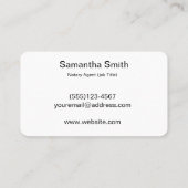 Carte De Visite Logo de stylo de l'agent notaire Écrivain de calli (Dos)