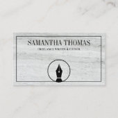 Carte De Visite Logo de stylo de l'agent notaire Écrivain de calli (Devant)