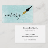 Carte De Visite Logo de stylo de l'agent notaire Écrivain de calli (Devant / Derrière)