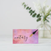 Carte De Visite Logo de stylo de l'agent notaire Écrivain de calli (Debout devant)