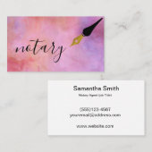 Carte De Visite Logo de stylo de l'agent notaire Écrivain de calli (Devant / Derrière)