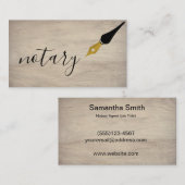 Carte De Visite Logo de stylo de l'agent notaire Écrivain de calli (Devant / Derrière)