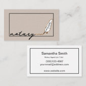 Carte De Visite Logo de stylo de l'agent notaire Écrivain de calli (Devant / Derrière)