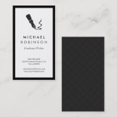 Carte De Visite Logo de stylo de l'enregistreur indépendant - noir (Devant / Derrière)