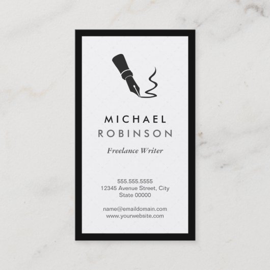 Carte De Visite Logo de stylo de l'enregistreur indépendant - noir (Devant)