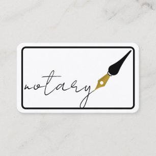 Carte De Visite Logo de stylo de notaire agent freelance calligrap