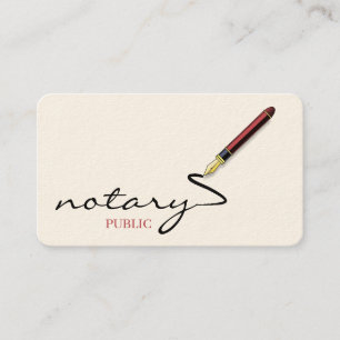 Carte De Visite Logo de stylo de notaire agent freelance calligrap