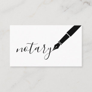 Carte De Visite Logo de stylo de notaire agent freelance calligrap