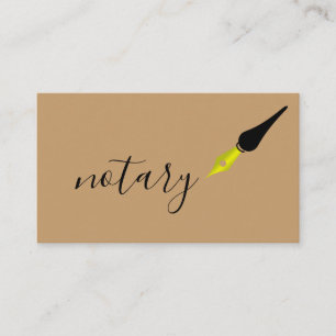 Carte De Visite Logo de stylo de notaire agent freelance calligrap