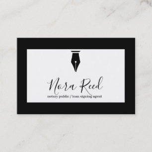 Carte De Visite Logo de stylo de notaire agent freelance calligrap