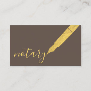 Carte De Visite Logo de stylo de notaire agent freelance calligrap