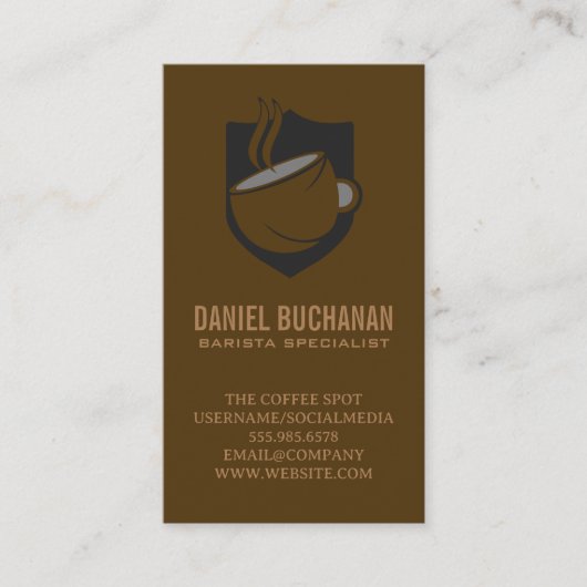 Carte De Visite Logo de tasse de café (Devant)