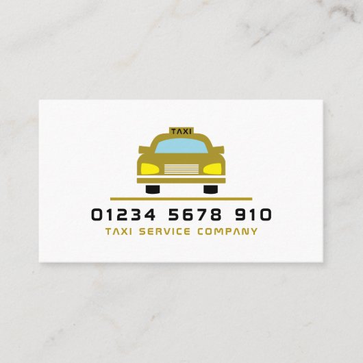 Carte De Visite Logo de taxi Gold, Tarifs (Devant)