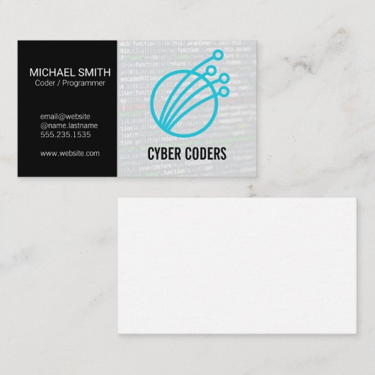 Carte De Visite Logo de technologie | Programmeur (Devant / Derrière)