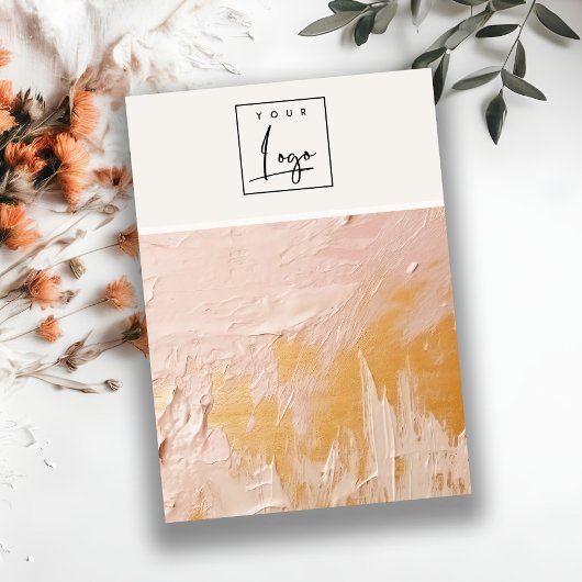 Carte De Visite Logo de texture de peinture à l'huile d'or blanc