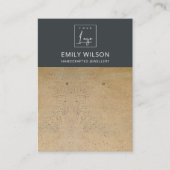 CARTE DE VISITE LOGO DE TEXTURE DE TERRACOTTE NOIR DE RUSSIE ÉCRAN (Devant)