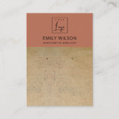 CARTE DE VISITE LOGO DE TEXTURE DE TERRACOTTE RUSTIQUE ÉCRAN DE RE (Devant)