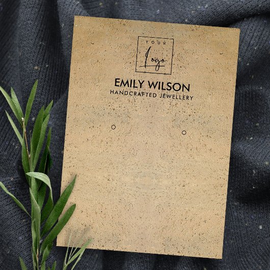 CARTE DE VISITE LOGO DE TEXTURE DE TERRACOTTE RUSTIQUE ÉCRAN DE RE