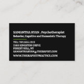 Carte De Visite Logo de thérapie familiale, Psychothérapeute (Dos)