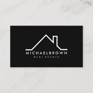 Carte De Visite Logo de toit de maison immobilière