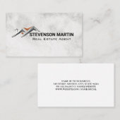 Carte De Visite Logo de toit de maison | Marbre (Devant / Derrière)