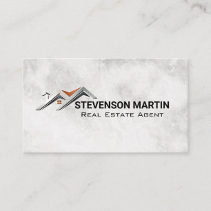 Carte De Visite Logo de toit de maison Marbre