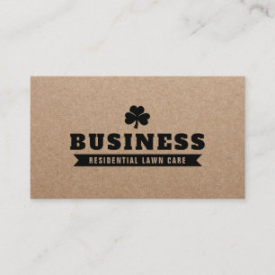 Carte De Visite Logo de trèfle pour l'entretien de la pelouse et l