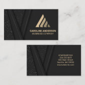 Carte De Visite Logo de triangle d'entreprise Gold (Devant / Derrière)