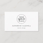 Carte De Visite Logo de typographie chic et code QR (Devant)