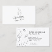Carte De Visite Logo de typographie de script de tatouage moderne (Devant / Derrière)