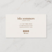 Carte De Visite Logo de typographie professionnelle Minimal Cocoa  (Dos)