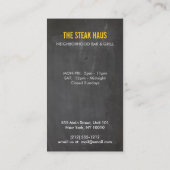 Carte De Visite LOGO DE VACHE À LA MAIN 2 pour Restaurants, Chefs, (Dos)