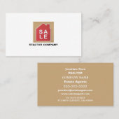 Carte De Visite Logo de vente maison, Réalisateur, Agent immobilie (Devant / Derrière)