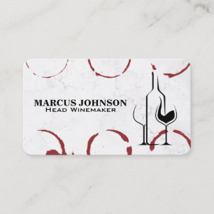 Carte De Visite Logo de vignoble Dégustations Taches de verre