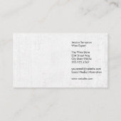 Carte De Visite Logo de vis à vis | Vignoble (Dos)