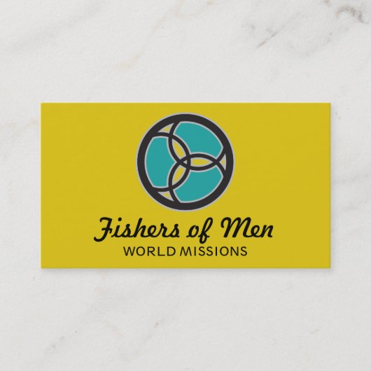 Carte De Visite Logo de vitrail de la Trinité Poisson Jésus (Devant)