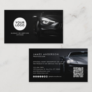 Carte De Visite Logo de voiture/automobile moderne avec QR code et