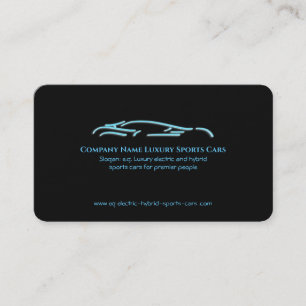 Carte De Visite Logo de voiture de luxe - Sportscar bleu glace sur