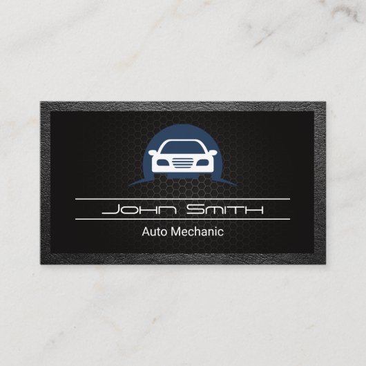 Carte De Visite Logo de voiture | Fibre de carbone | Cuir (Devant)