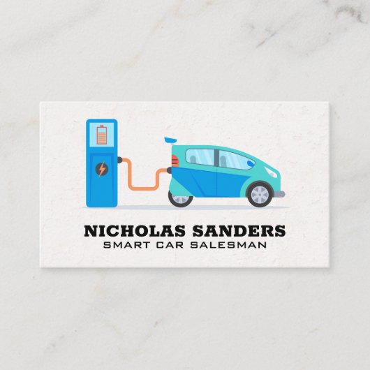 Carte De Visite Logo de voiture intelligente | Station de recharge (Devant)