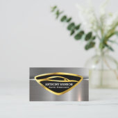 Carte De Visite Logo de voiture métallique | Style industriel (Debout devant)