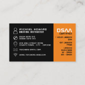 Carte De Visite Logo de voiture noir et blanc, école de conduite, (Dos)