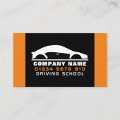 Carte De Visite Logo de voiture noir et blanc, école de conduite, (Devant)