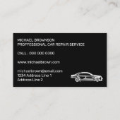 Carte De Visite Logo de voiture noire Automobile Chauffeur mécaniq (Dos)