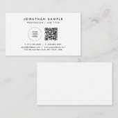Carte De Visite Logo de votre entreprise Code QR Moderne Modèle él (Devant / Derrière)