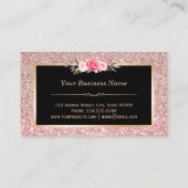 Carte De Visite Logo de Whisk Chef boulangerie | Floral Rose Gold  (Dos)